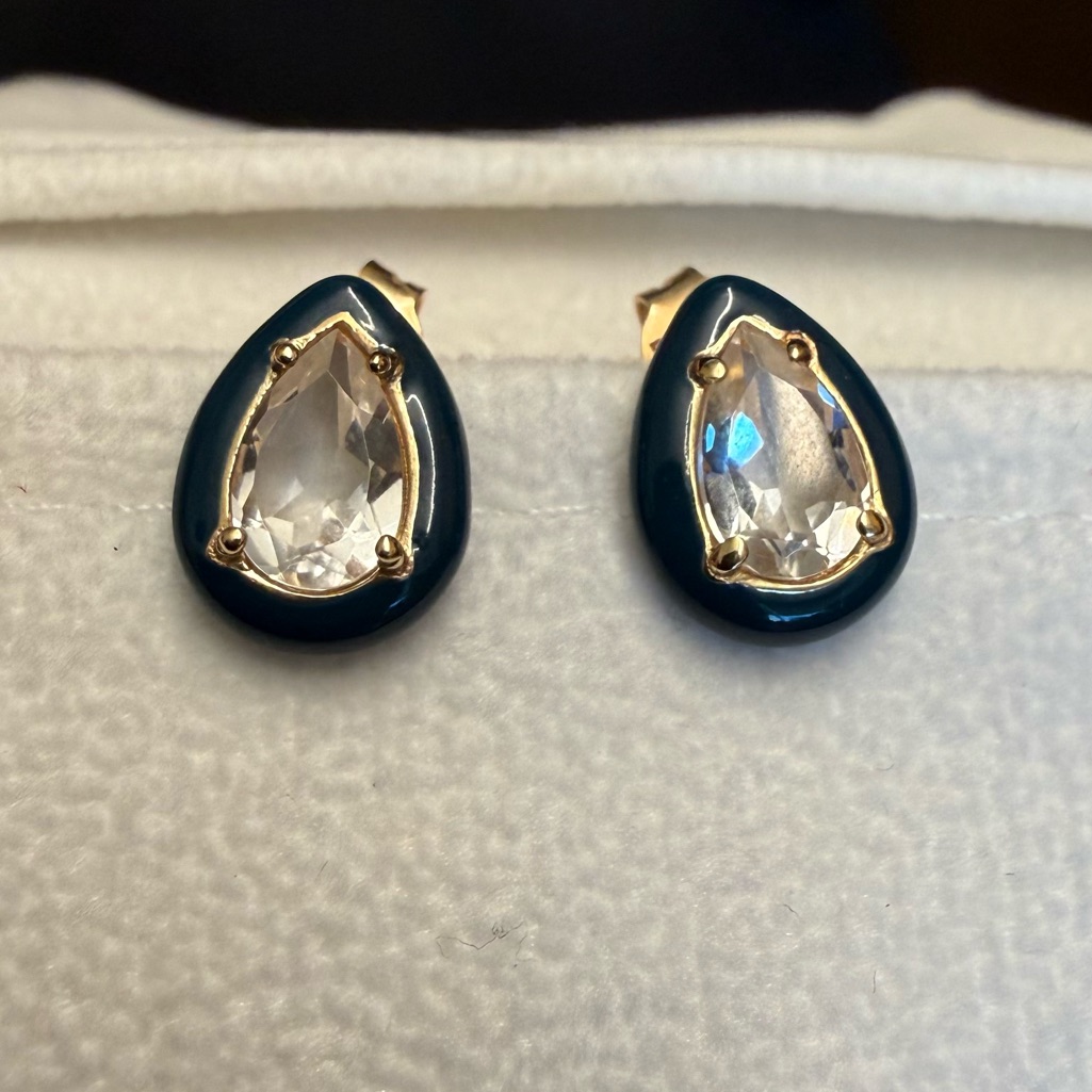 Bea Bongiasca Gumdrop Crystal 9kt Gold-Plated Earrings 195$